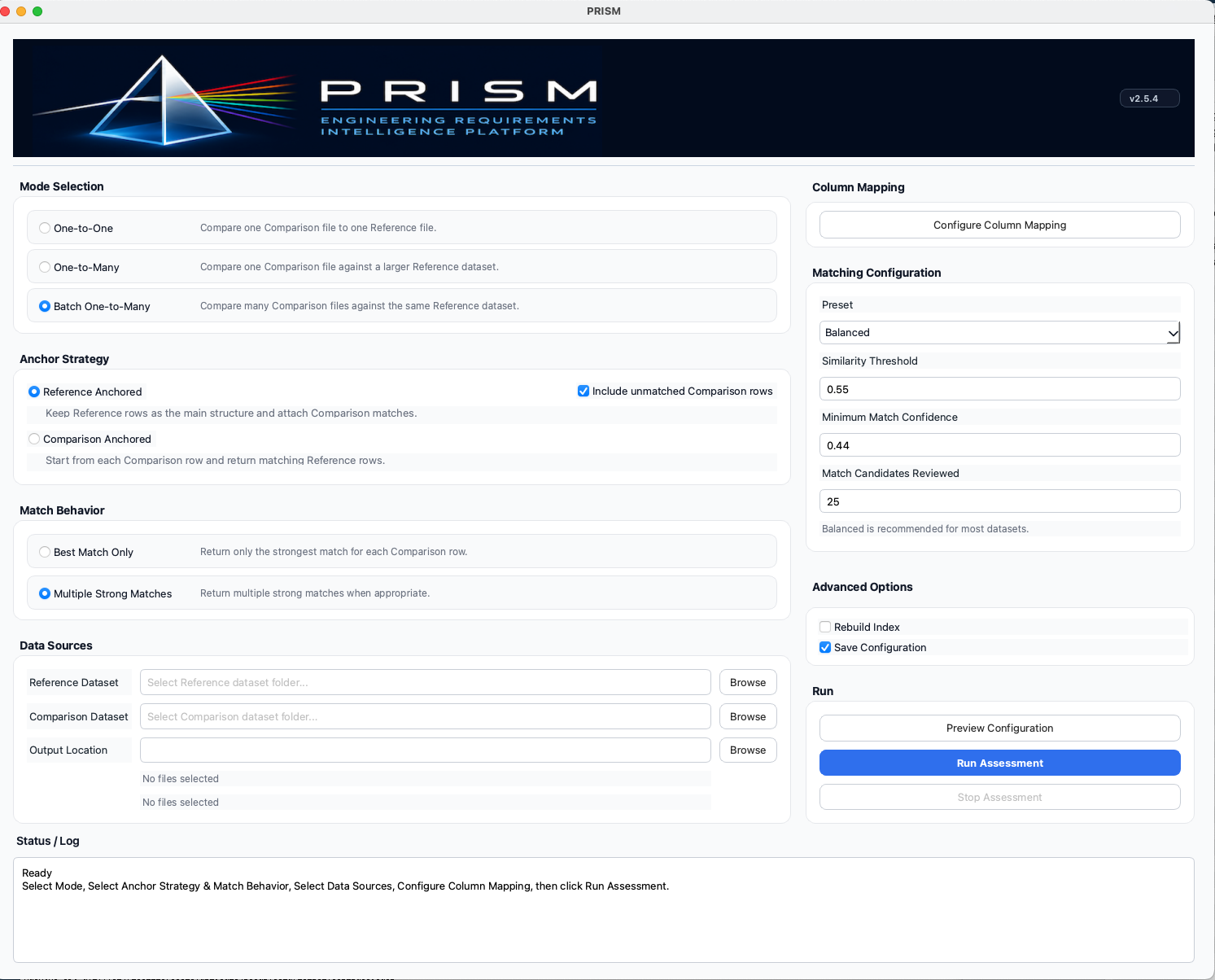 PRISM Main Interface